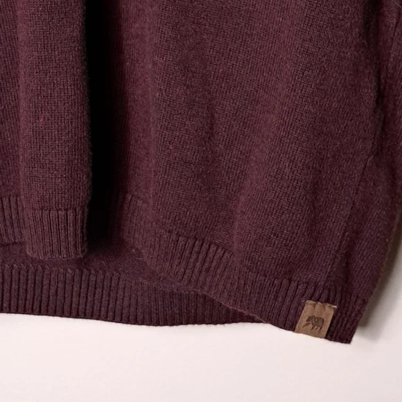 NWT THE NORMAL BRAND Men's Medium Burgundy Wine 4 Button Sweater Cabin Core - Picture 4 of 12